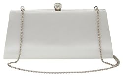 La Regale Rhinestone Ball Satin Clutch
