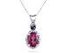 Pink Topaz and Tanzanite Diamond Pendant in 10k White Gold