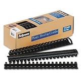 Fellowes Plastic Comb Bindings, 1.5 Inches, 340-Sheet Capacity, Black, 10 per Pack (52066)