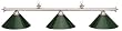 55 Chrome Pool Table Light with Green Metal Shades