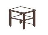 SALAMANDER DESIGNS SX20 W/A SYNERGY SINGLEEXTENSION20 SERIES 2-SHELF AUDIO MODULE W/ WALNUT WOOD TOP, BLACK SHELF AND SATIN ALUMINUM TUBES