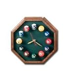 13In Octagon Billiard Clock Mahogany and Spruce Mali Felt
