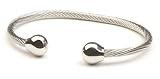 Sabona Professional Steel Twist Magnetic Bracelet w/ Silver Balls, Size L