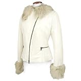 Forzieri Fox-Trim White Zip Leather Jacket