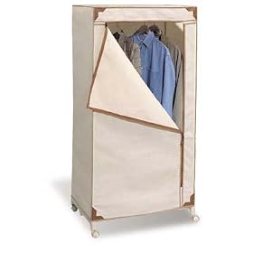 <b>Portable Storage Wardrobe-Organizes Clothes - (Brown/White)</b>