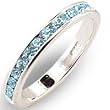 Women's Stone Band Aquamarine Swarovski Crystal Ring, Sterling Silver .925