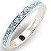 Women's Stone Band Aquamarine Swarovski Crystal Ring, Sterling Silver .925
