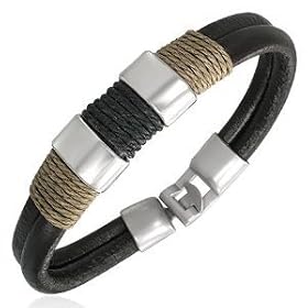 Male Mens Modern Surfer Style Leather Bracelet jewellery
