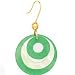 14K GREEN JADE & MOP CIRCLE EARRINGS (FRENCH WIRE)