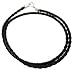Twisted Braided Rope Black Leather Cord Chain title=