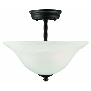 Design House 514935 Drake 2-Light Semi Flush Ceiling Mount, 11-Inch by 13.25-Inch, Oil... by 