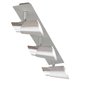 Eglo 87933A Skip-1, Brushed Aluminum and Chrome, 3-Light Spot Light Fixture by Eglo
