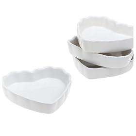 BonJour 4-Ounce Heart-Shaped CrFme BrvlTe Ramekins, Set of 4
