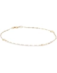 14k Yellow Gold or White Gold Fancy Italian Anklet, 9.5"
