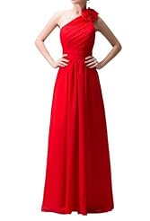 Chiffon Corset Empire   Waistline Crystal One Shoulder Evening Dress 