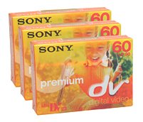 Sony Mini-DV Cassettes (DVC) Premium series 60 Minute  (3-Pack)