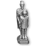 Fine Pewter Saint Florian 3.5-inch Statue and Prayer Card