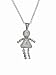 Sterling Silver Girl April Birthstone Necklace with Rolo Chain