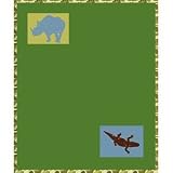 Disney Safari Rhinoceros and Crocodile Fleece Throw Blanket