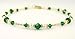 Emerald - May Crystal Beaded Anklets: Swarovski Crystal Birthstone Jewelry. Adjustable 14K Gold Filled Ankle Bracelets