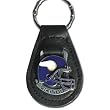 Minnesota Vikings Small Fine Leather/Pewter Key Ring - NFL Football Fan Shop Sports Team Merchandise