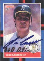 Jose Canseco, Oakland Athletics, 1988 Donruss Autographed Card