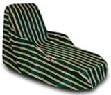 Two Dogs Designs Chaise Lounge Cover, Green Stripes