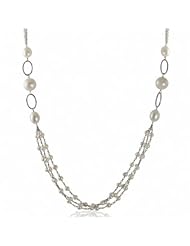 Sterling silver freshwater cultured pearl necklace, 24", 4-11.5mm