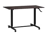 Adjustable Height Desk or Table - Black Base with Large Top and Wheels - Sit to Stand-Up Computer Workstation - Modern and Ergonomic