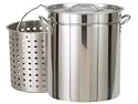 Bayou Classic 1160 62-Quart All Purpose Stainless Steel Stockpot with Steam and Boil Basket