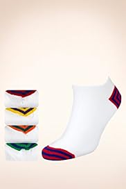 4 Pairs of Freshfeet Cotton Rich Striped Trainer Liner Socks