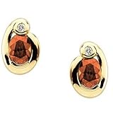 14K Yellow Gold Madeira Citrine and Diamond Earrings