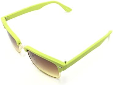 Half Frame Horn Rimmed Sunglasses With Metal Rivets - Shatter Resistant