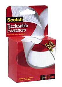 3M RF7760 Scotch Reclosable Fasteners, 1 in x 180 in 1 set/pack, White