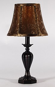 Small Traditional Dark Ribbed Urn Accent Table 