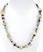 Colorful Citrine, Garnet Gemstone, Czech Glass and Swarovski Crystal Bead Necklace with Sterling Silver Lotus Flower Accent, 19" Length, #7892