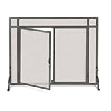 Pilgrim Iron Fireplace Screen Door-Burnished Bronze-44 x 33