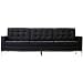 LexMod Florence Style Sofa in Black Genuine Leather