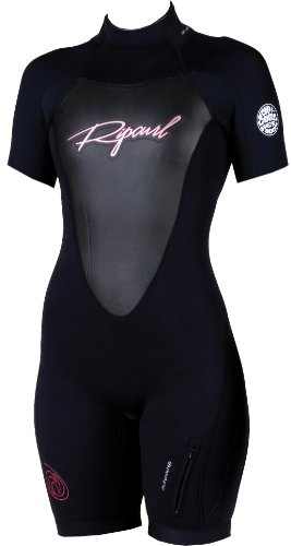 Rip Curl Womens Dawn Patrol Short Sleeve Spring Wetsuit (Black, 4)