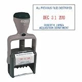 Self-Inking Date Stamp, Impression 1-1/8x1-7/8, 1-4 Lines, Sold as 1 each