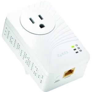 ZyXEL 200 Mbps Mini Powerline Pass-Thru Ethernet Adapter - 1 x Network (RJ-45) - 200 Mbps Powerline - 984.25 ft Distance Supported - HomePlug AV - Fast Ethernet - No - No - PLA4111