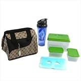 Fit And Fresh Downtown Designer Bag W/ Lunch On The Go Hydrator Cocoa
