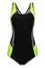 ReliBeauty Womens Color Block One Piece Bathing Suit (12-14, Black)