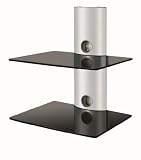 Duronic DRS102BS Glass DVD Player shelf/Amplifier/Speaker Shelve for wall mounted LCD/Plasma/LED TV