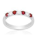 Imagine Designs Ruby and Diamond Stackable Band 1/5ctw
