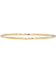 14k Yellow Gold 2.2 mm (3/32 Inch) Stack Slip On Bangle 8"