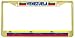Venezuela Venezuelan Flag Gold Tone Metal License Plate Frame Holder