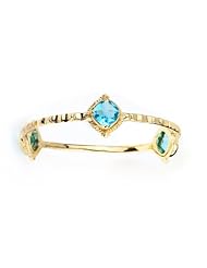 CleverEve 2013 Fall Winter Designer Series .925 Sterling Silver Topaz 18K Yellow Gold Plated Hammered Bangle Bracelet