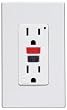 Leviton 7599-RPW 15 Amp, 125 Volt, SmartlockPro GFCI with Red and Black Test and Reset buttons, Decora screwless wallplate included, White