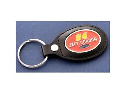 Jeff Gordon Pewter Leather Keychain